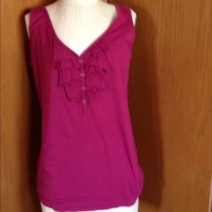 Eddie Bauer ruffled front tank top